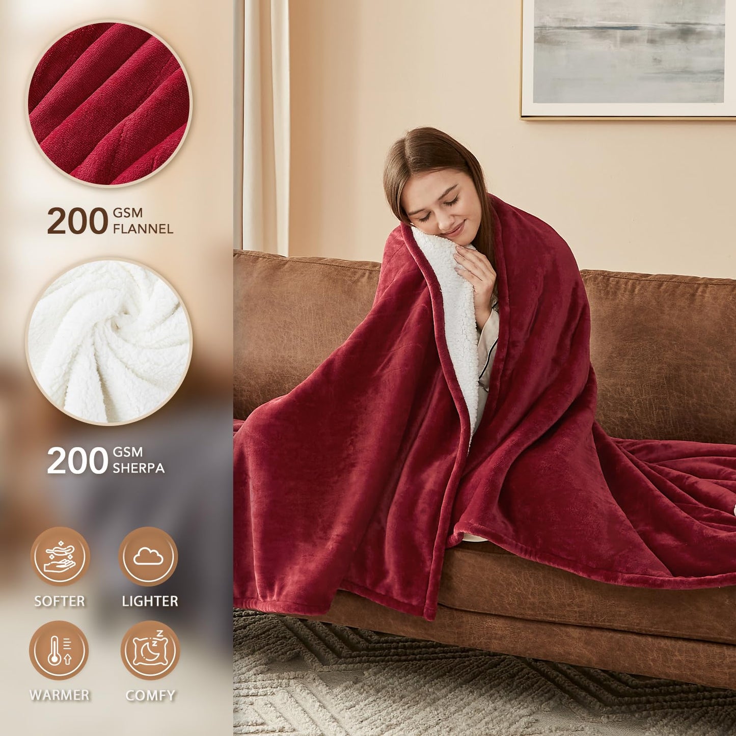 Homemate Heated Blanket Electric Throw