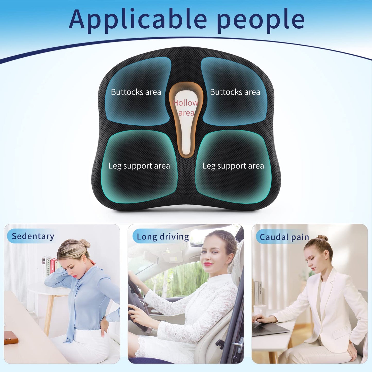 Chair Cushion for Relieves Back Sciatica Pain