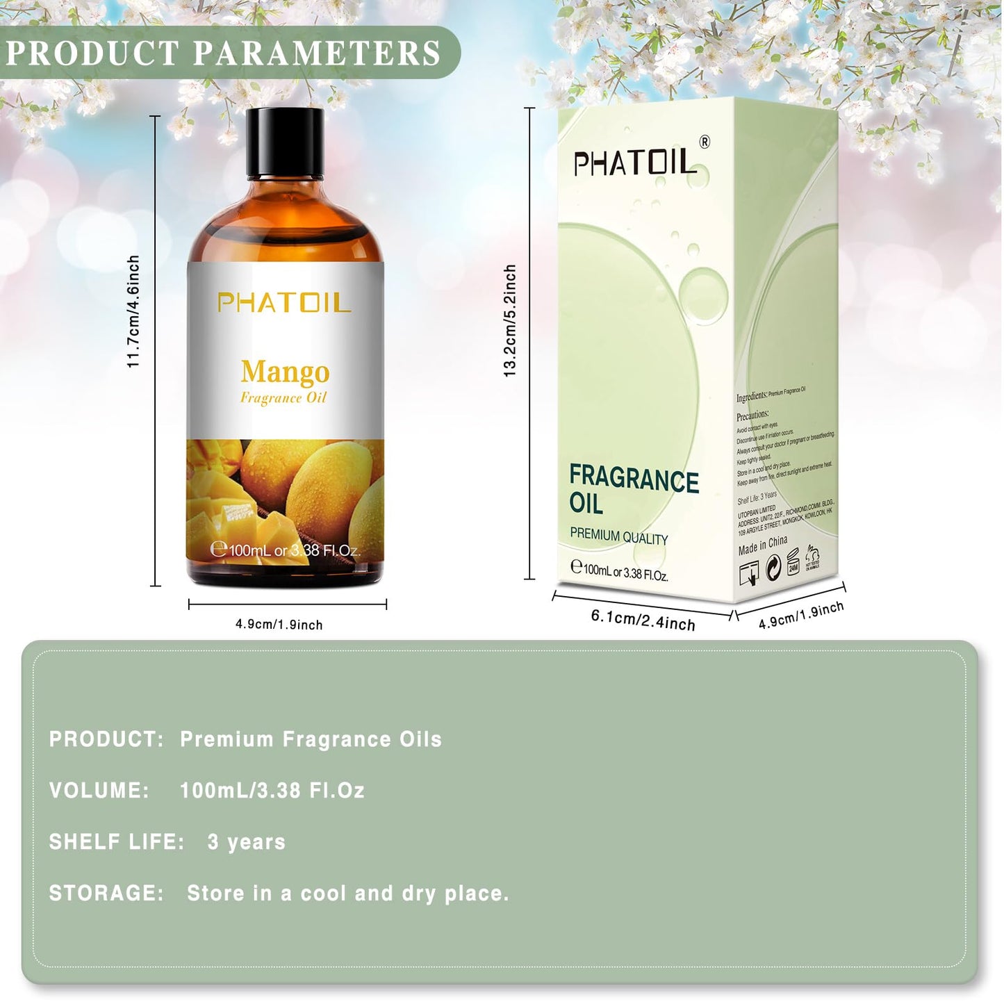 PHATOIL 3.38FL.OZ Coconut & Vanilla Fragrance Oils for Aromatherapy
