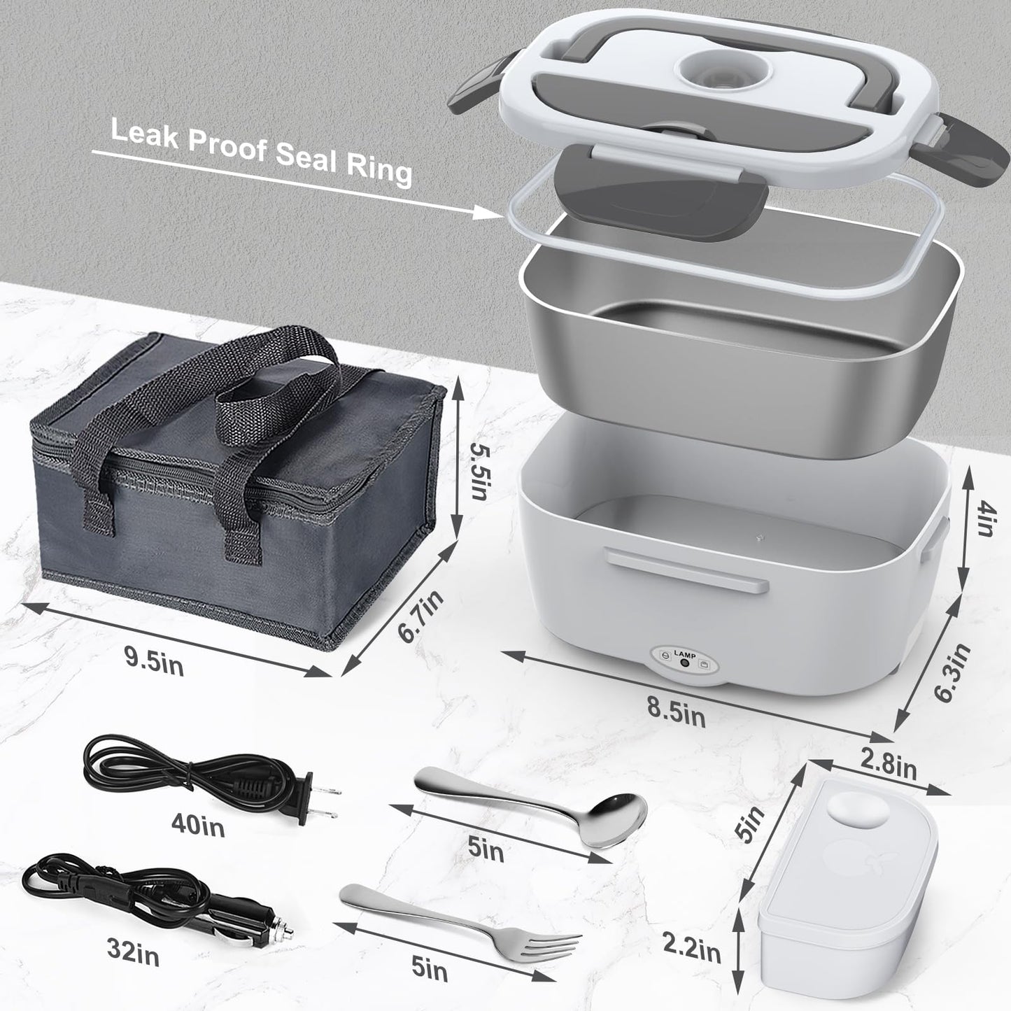 WisaKey Green Electric Lunch Box Food Heater