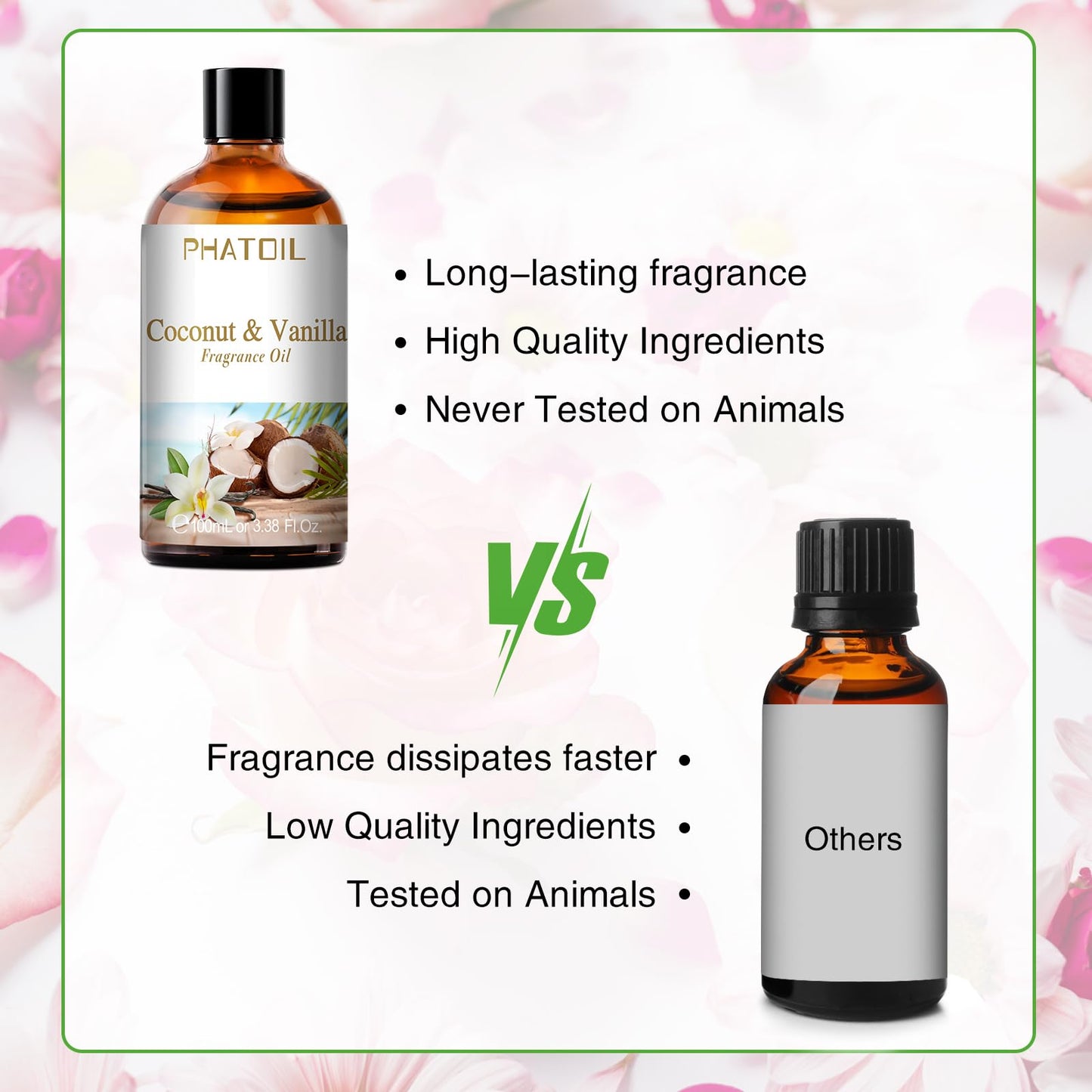 PHATOIL 3.38FL.OZ Coconut & Vanilla Fragrance Oils for Aromatherapy