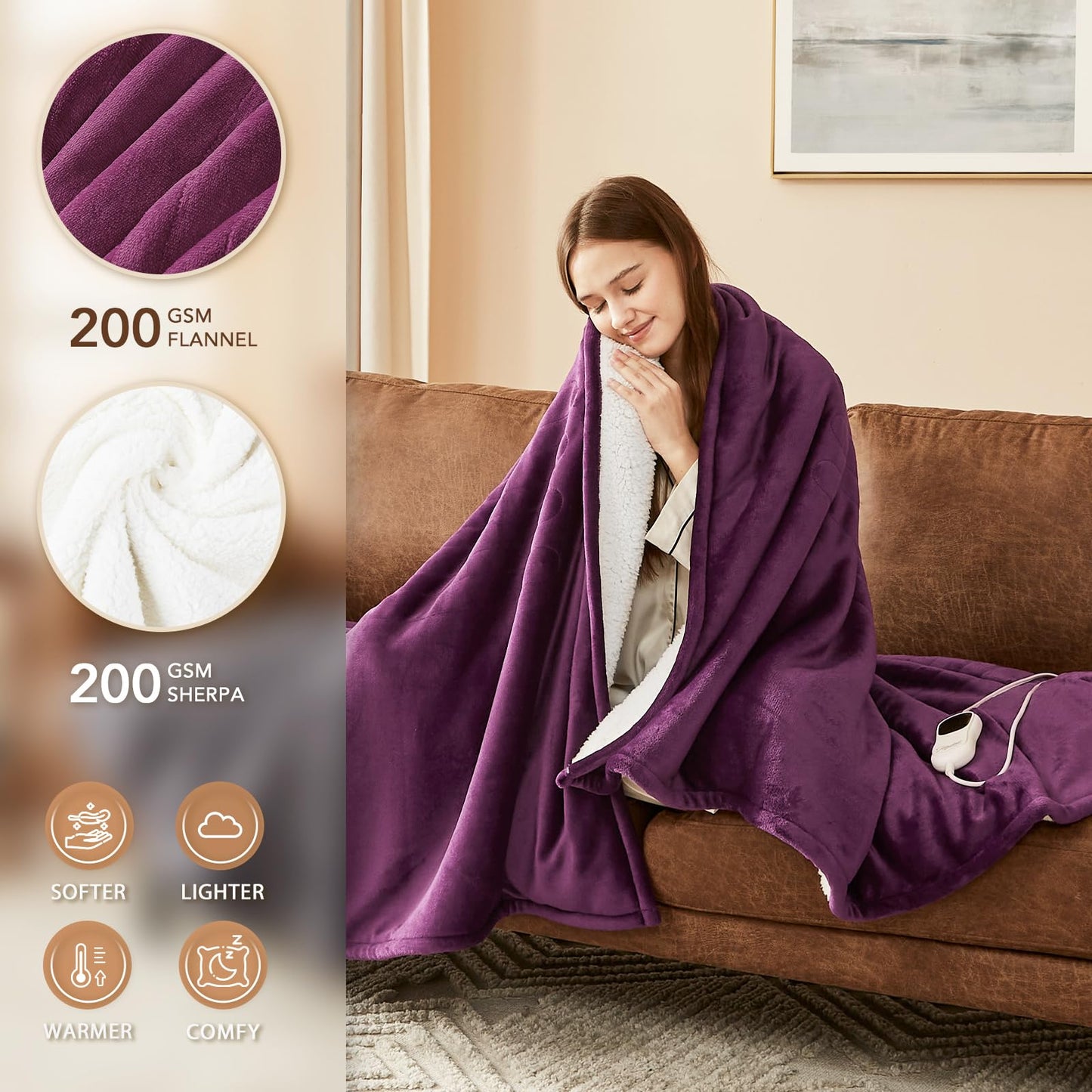 Homemate Heated Blanket Electric Throw