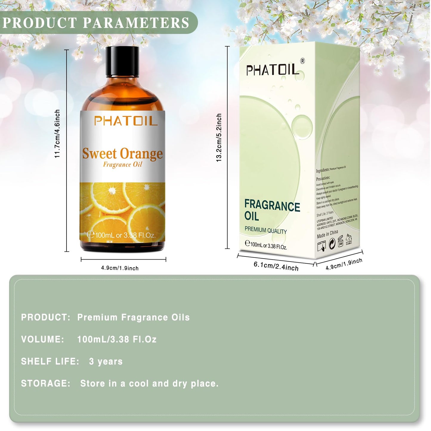PHATOIL 3.38FL.OZ Coconut & Vanilla Fragrance Oils for Aromatherapy