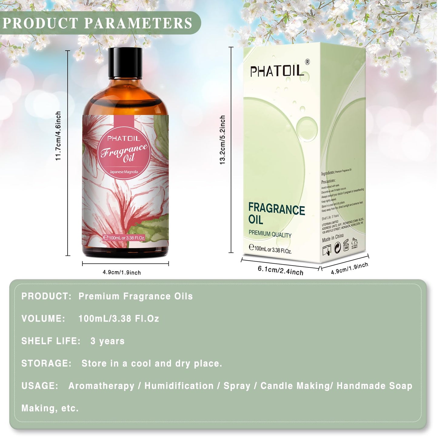 PHATOIL 3.38FL.OZ Coconut & Vanilla Fragrance Oils for Aromatherapy
