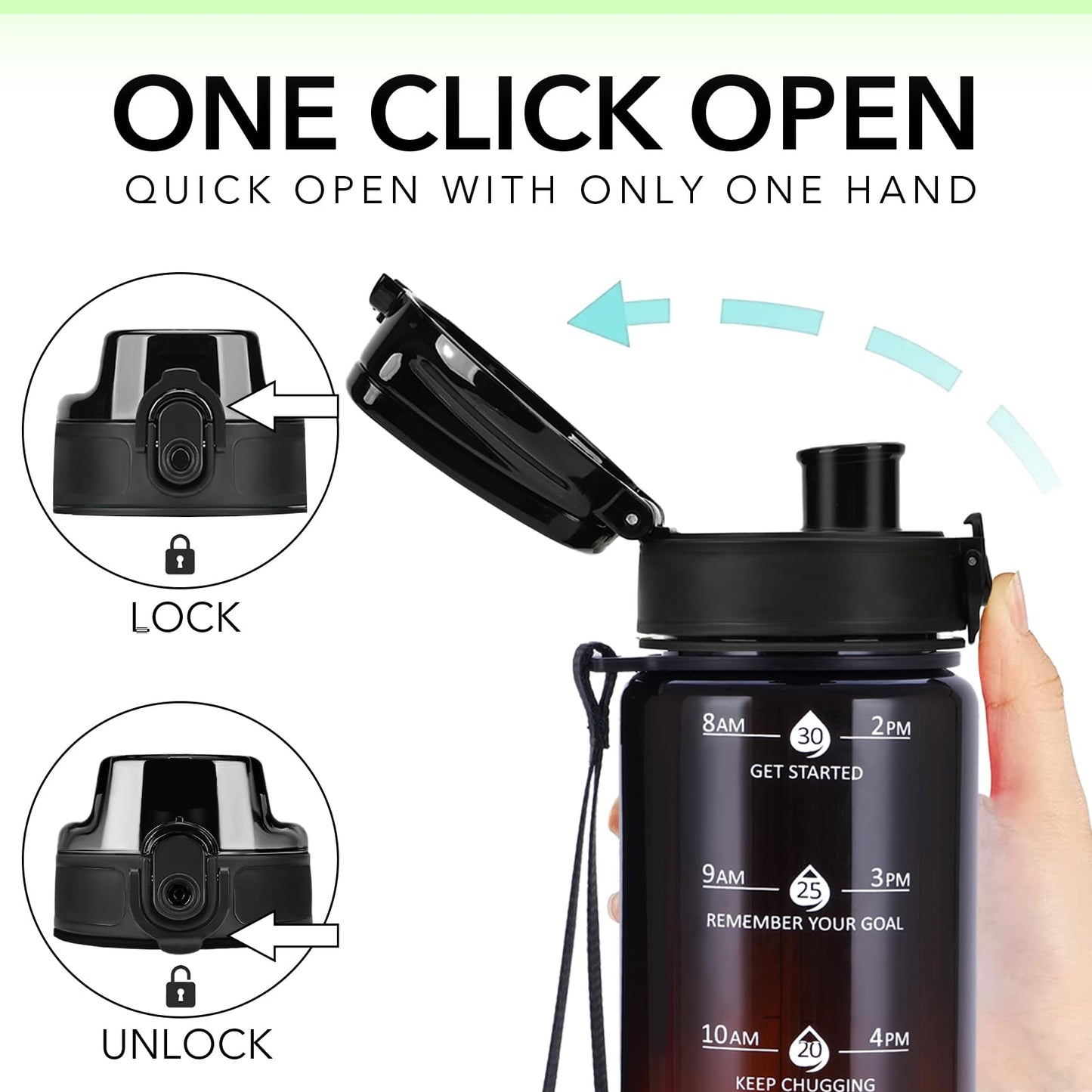 Alwager 32oz Motivational Water Bottles with Time Marker & Fruit Strainer