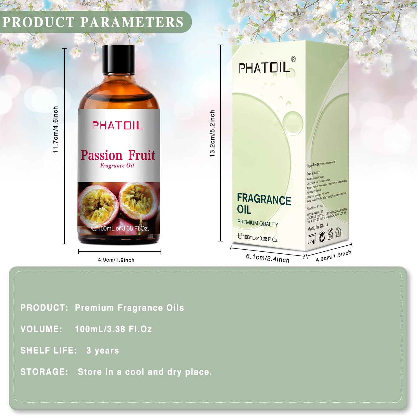 PHATOIL 3.38FL.OZ Coconut & Vanilla Fragrance Oils for Aromatherapy