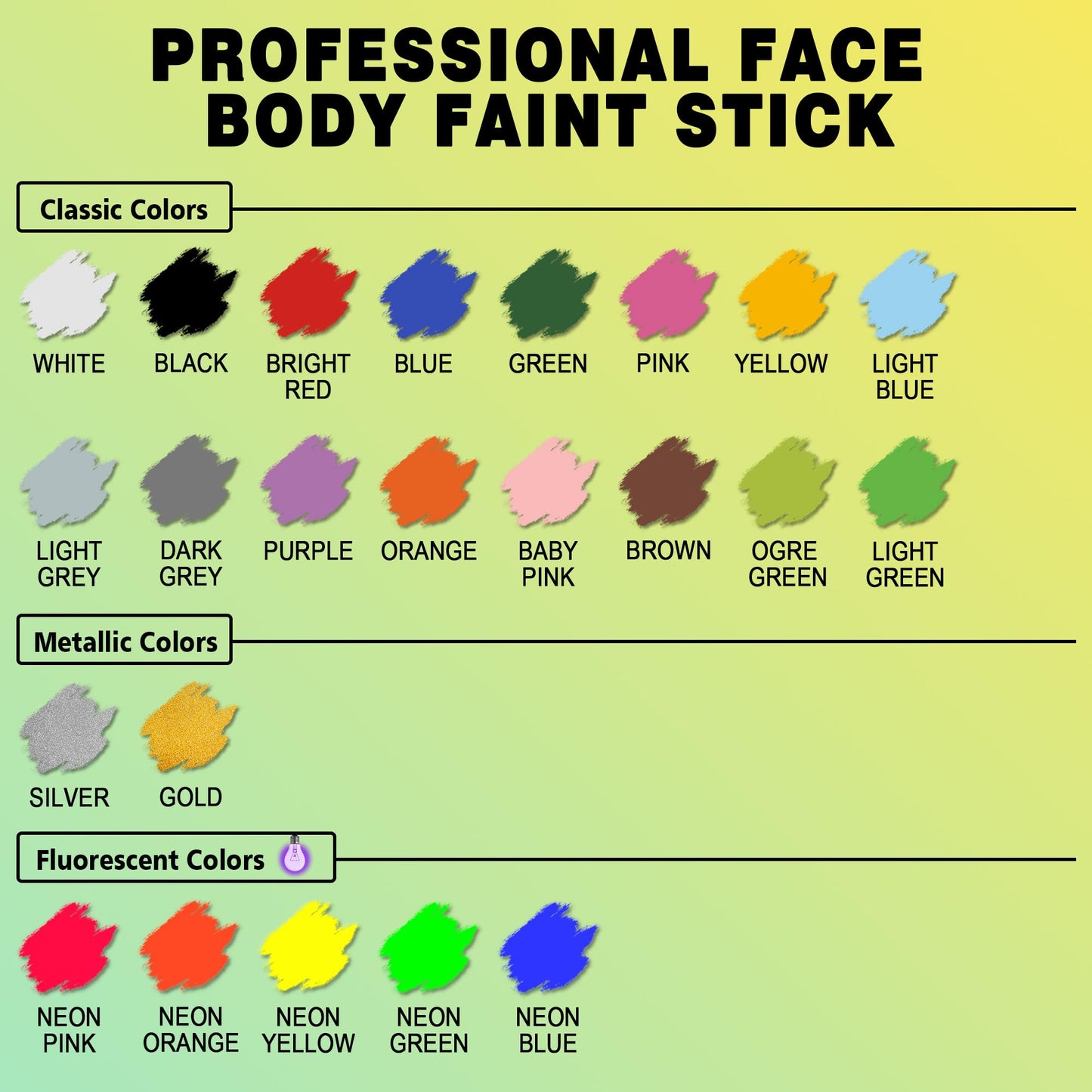 CCbeauty Witch Green Face Paint Stick, Face Painting Kit