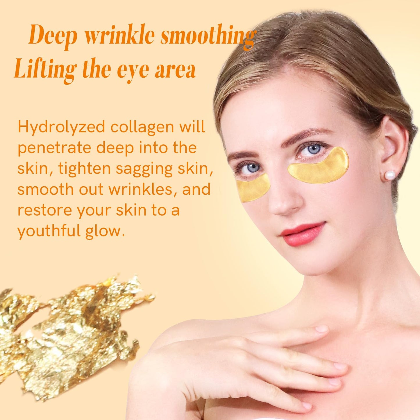 PEAUAMIE Under Eye Patches Gold and Hyaluronic Acid for puffy eyes