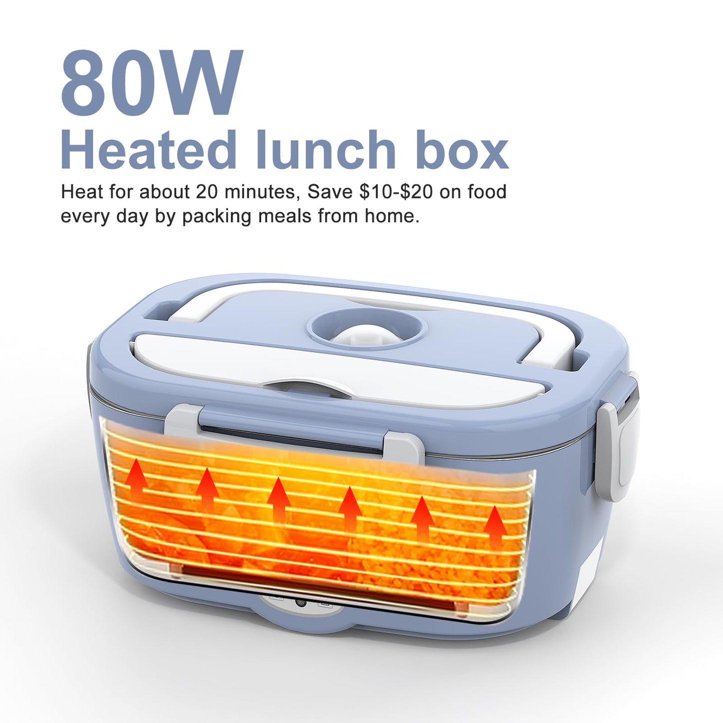 WisaKey Green Electric Lunch Box Food Heater