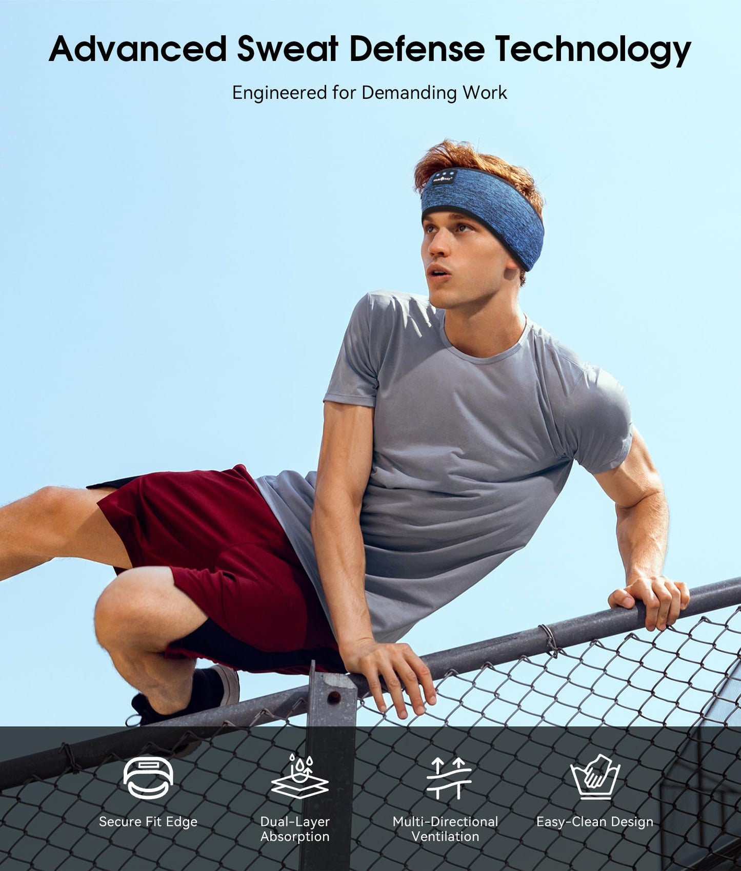 MUSICOZY Sleep Headphones Bluetooth 5.4 Headband, Wireless Earphones