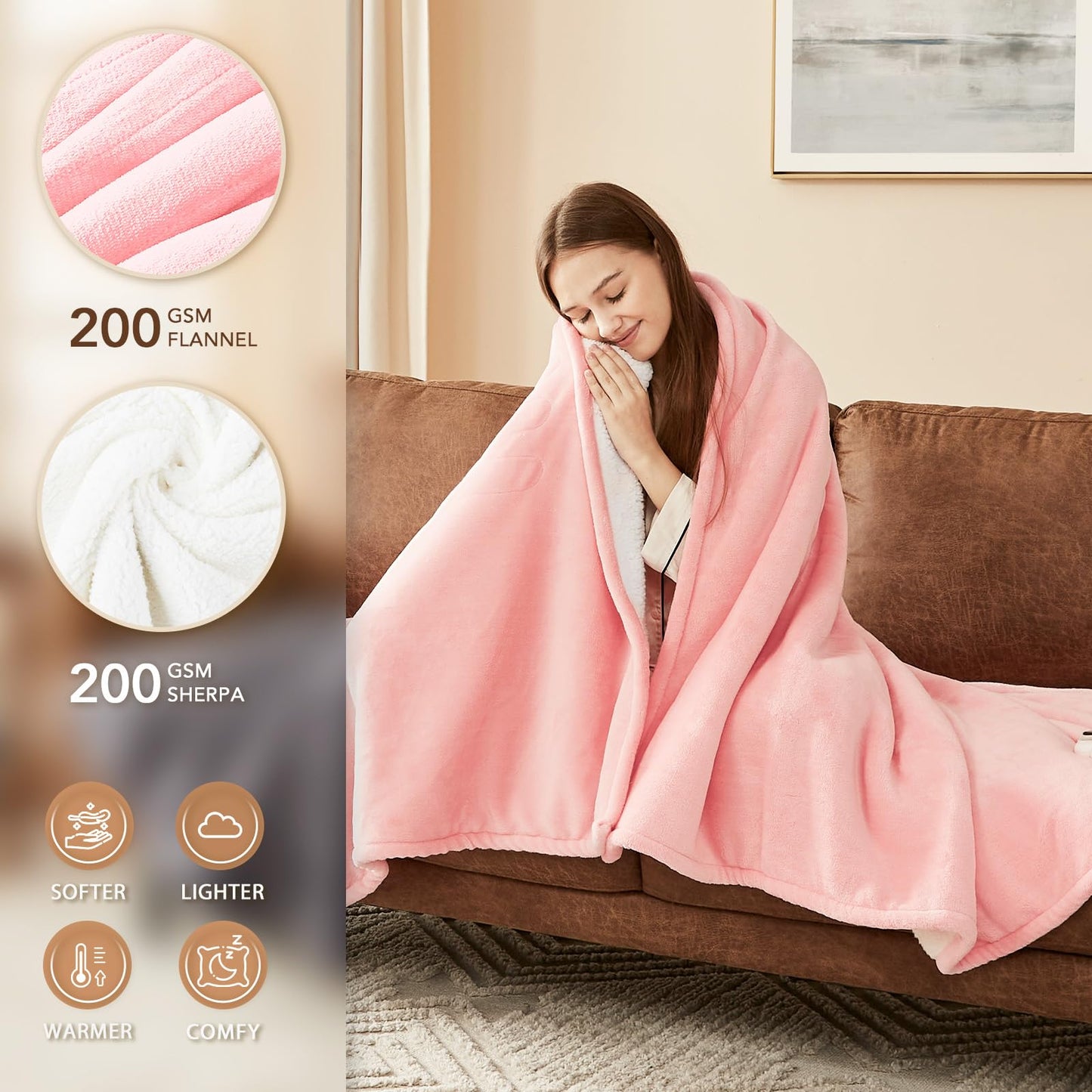 Homemate Heated Blanket Electric Throw