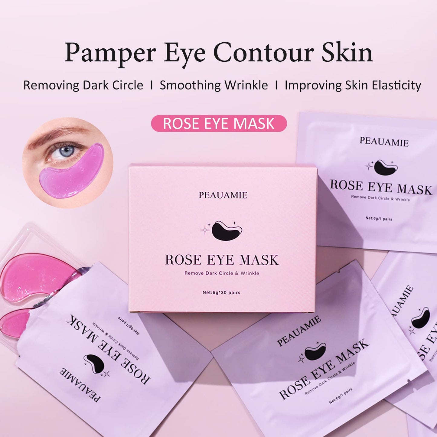 PEAUAMIE Under Eye Patches Gold and Hyaluronic Acid for puffy eyes