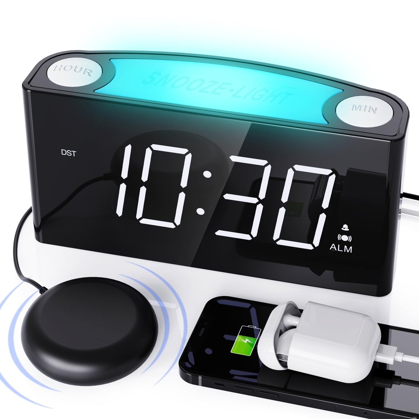 Vibrating Alarm Clock with Color Display