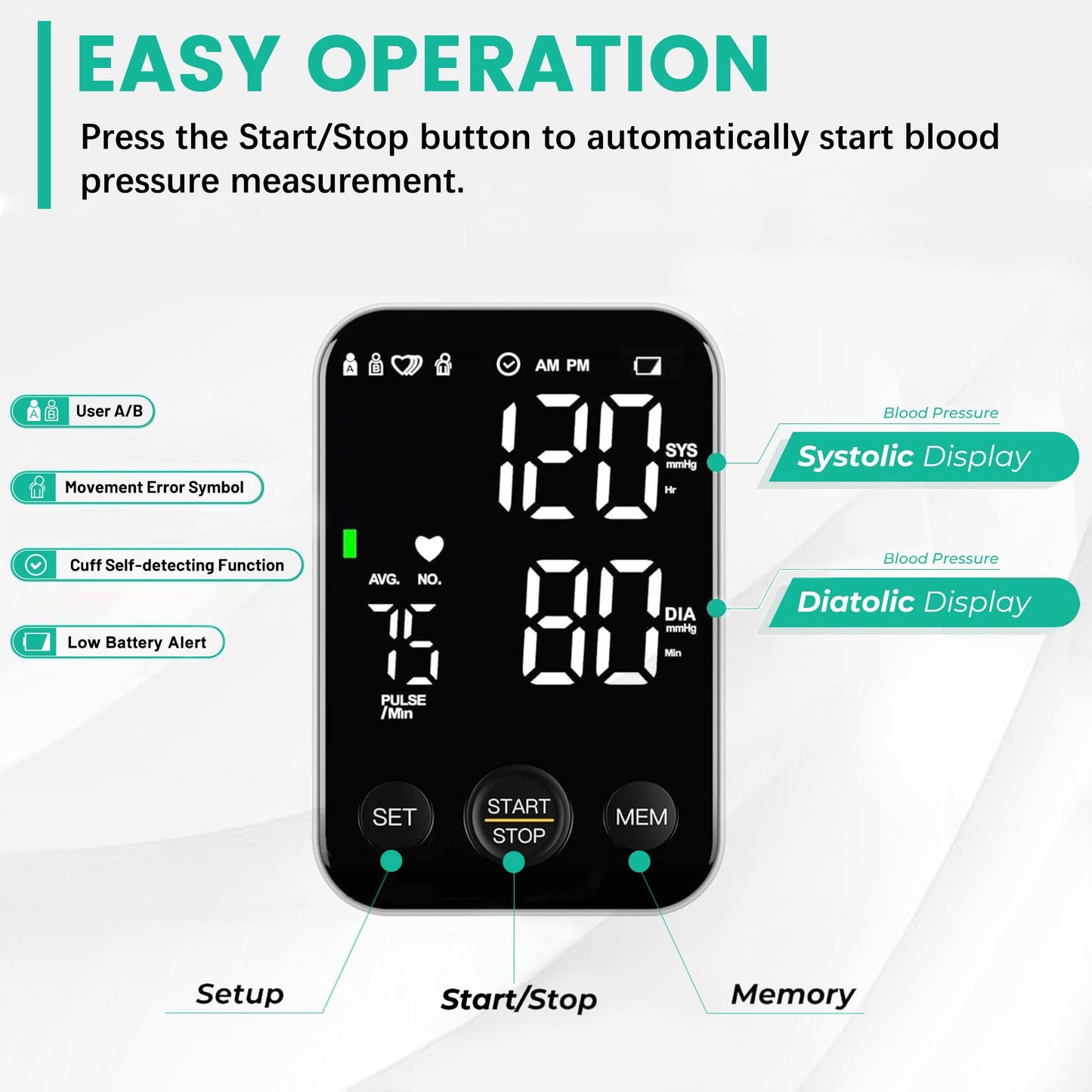 Oklar Blood Pressure Monitor Upper Arm Monitors for Home