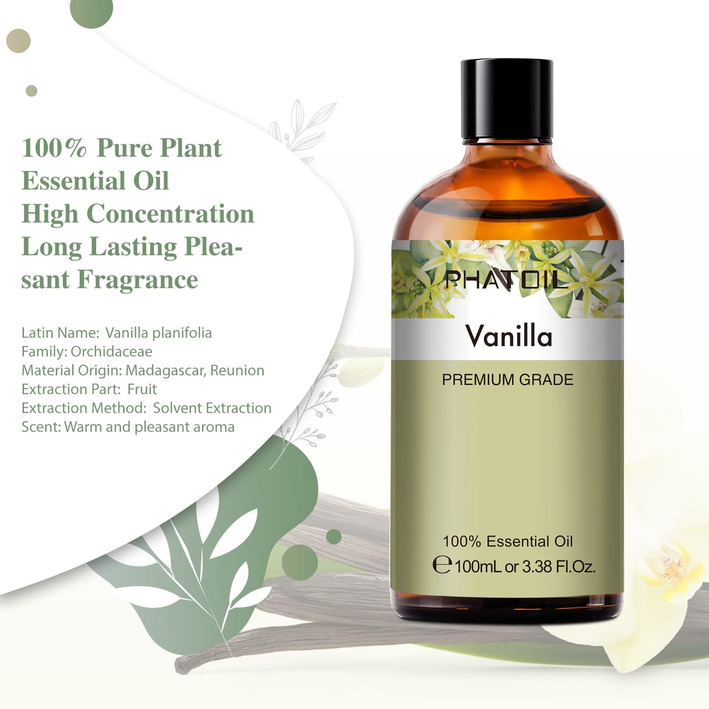 PHATOIL 3.38FL.OZ Coconut & Vanilla Fragrance Oils for Aromatherapy