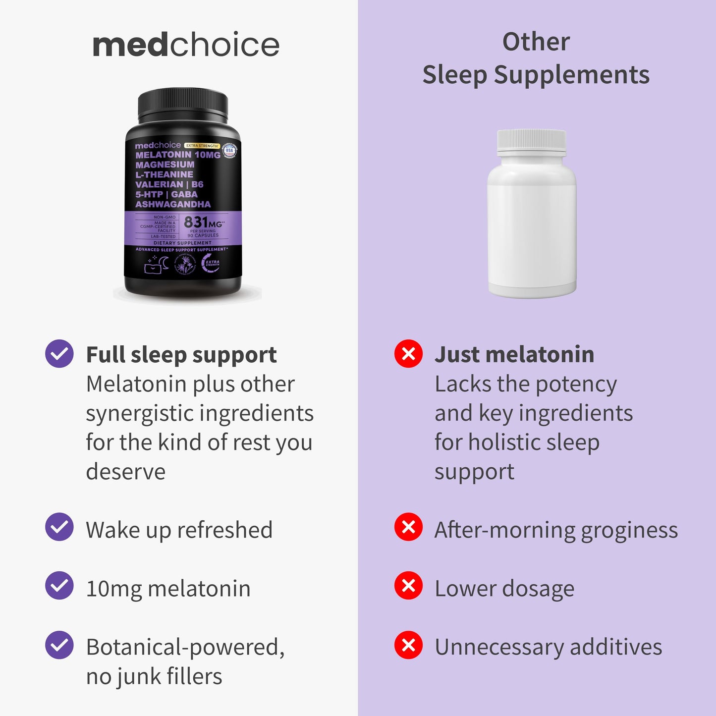 12-in-1 Melatonin Sleep Capsules - Natural Sleep Aids for Adults with Melatonin 5mg