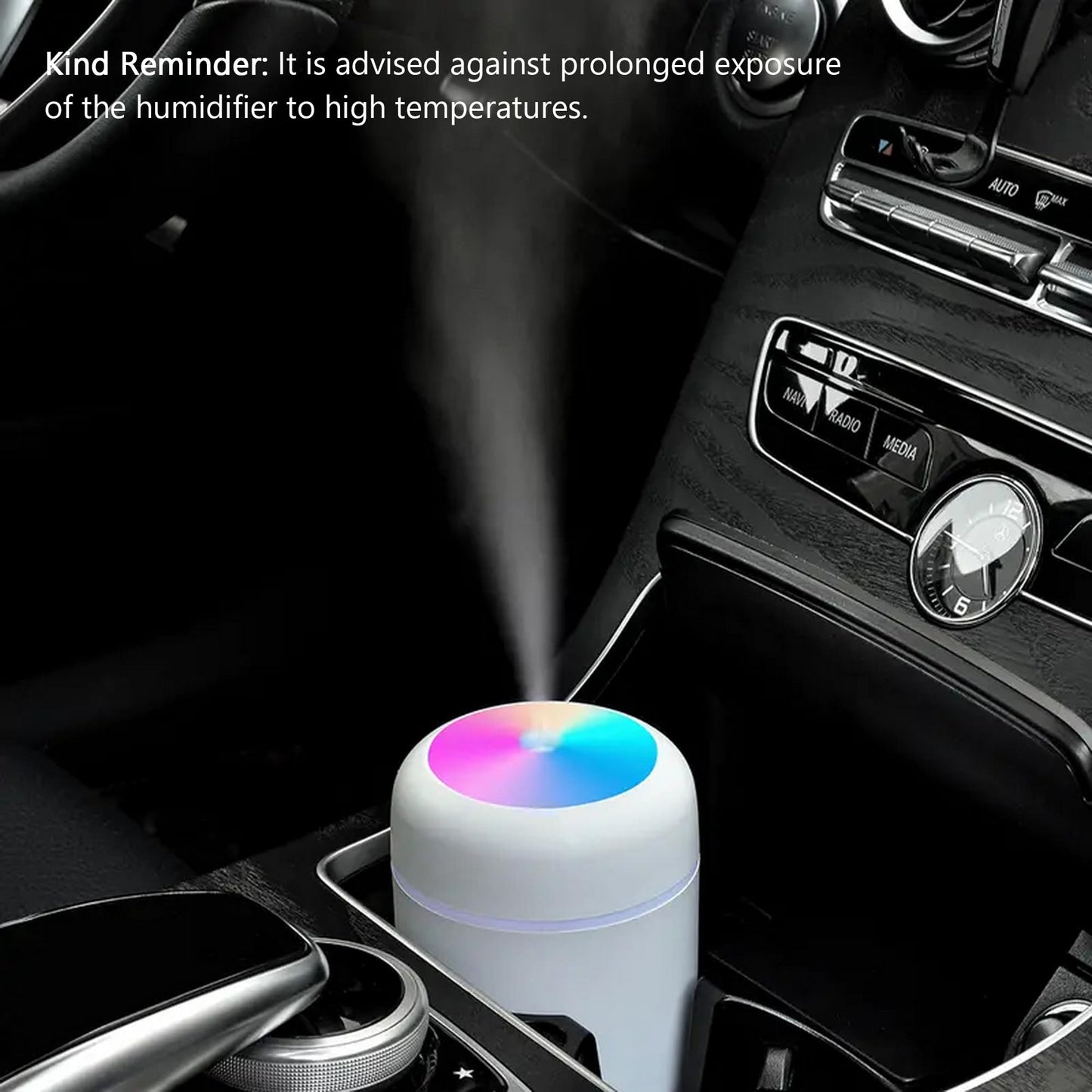 Portable Mini Humidifier, Colorful, Cool Mist, USB Powered.