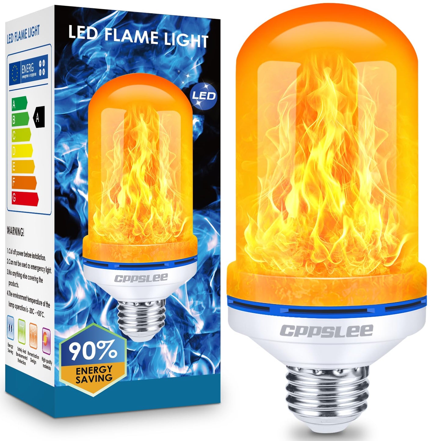 LED Flame Light Bulbs β 2 Pack, 4 Modes, E26 Base