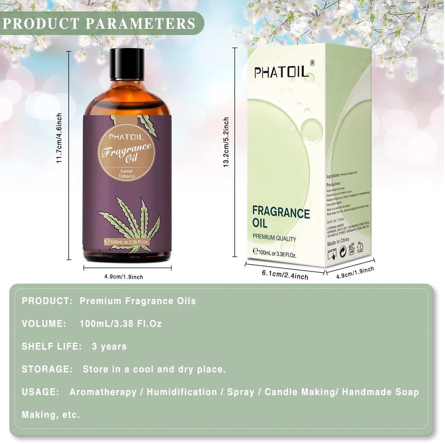 PHATOIL 3.38FL.OZ Coconut & Vanilla Fragrance Oils for Aromatherapy
