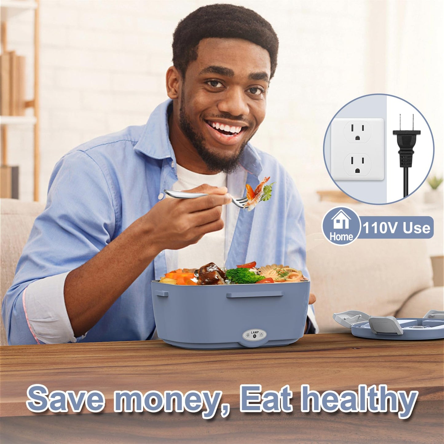 WisaKey Green Electric Lunch Box Food Heater