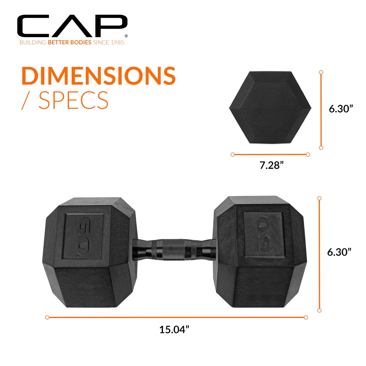 CAP Barbell 10 LB Coated Hex Dumbbell Weight Pair with Black Handle