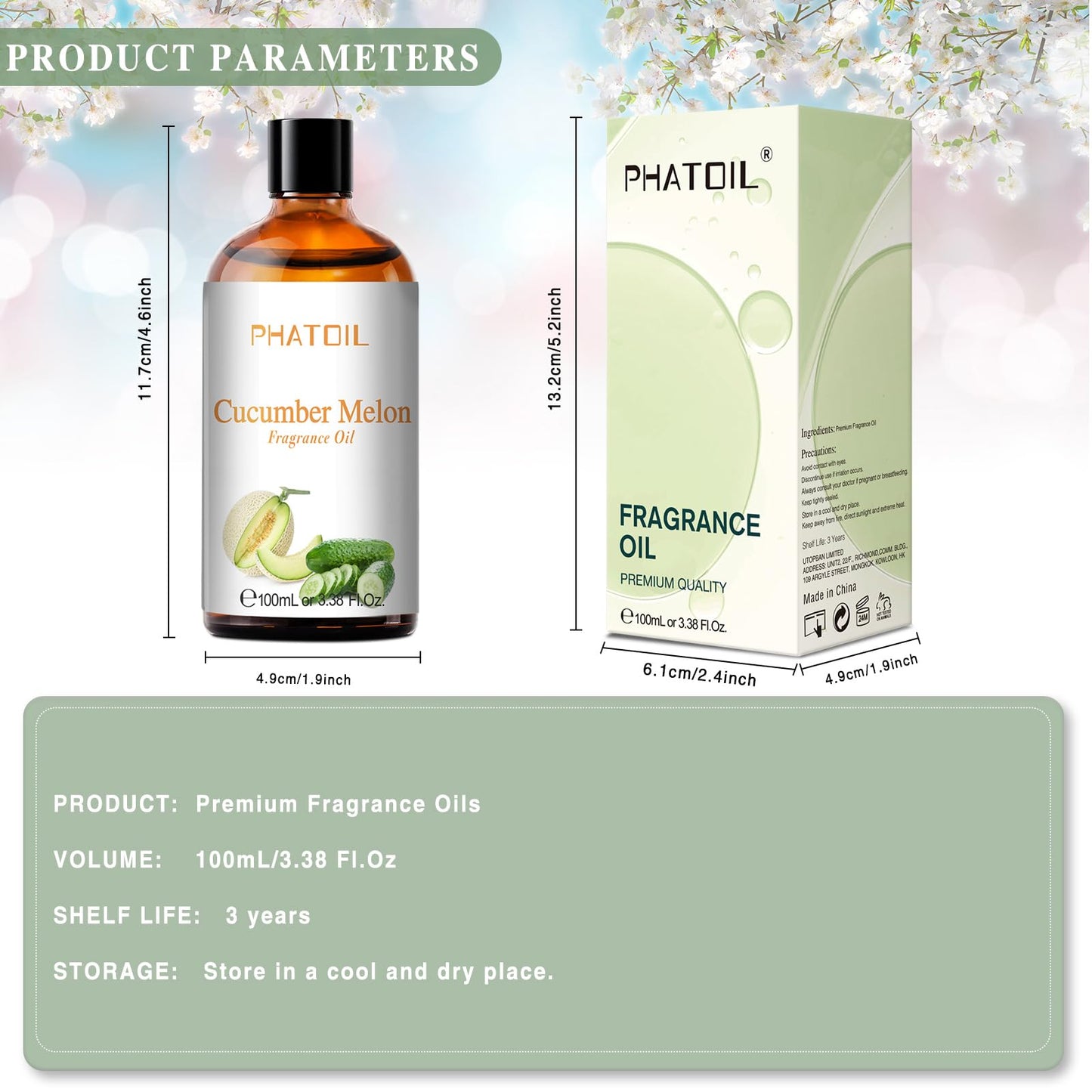 PHATOIL 3.38FL.OZ Coconut & Vanilla Fragrance Oils for Aromatherapy