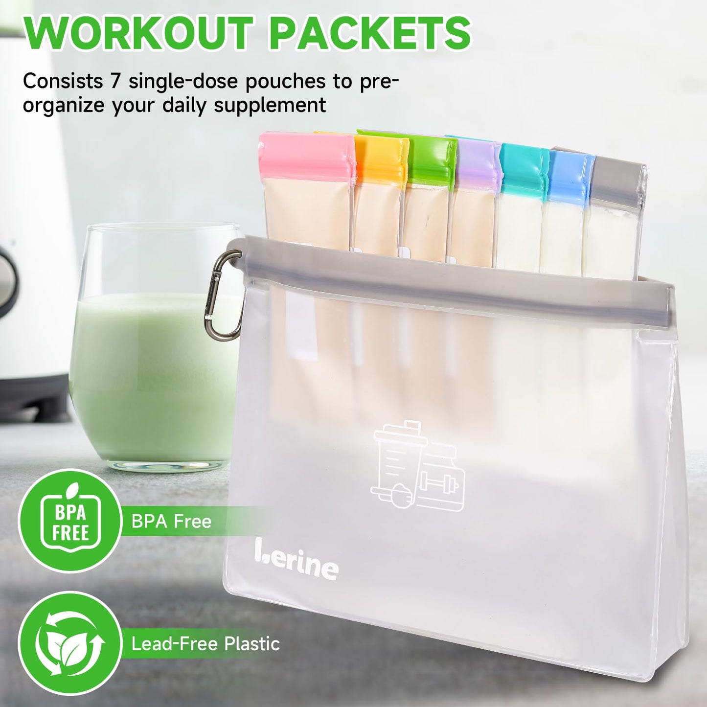 Lerine Protein Powder Travel Container Set