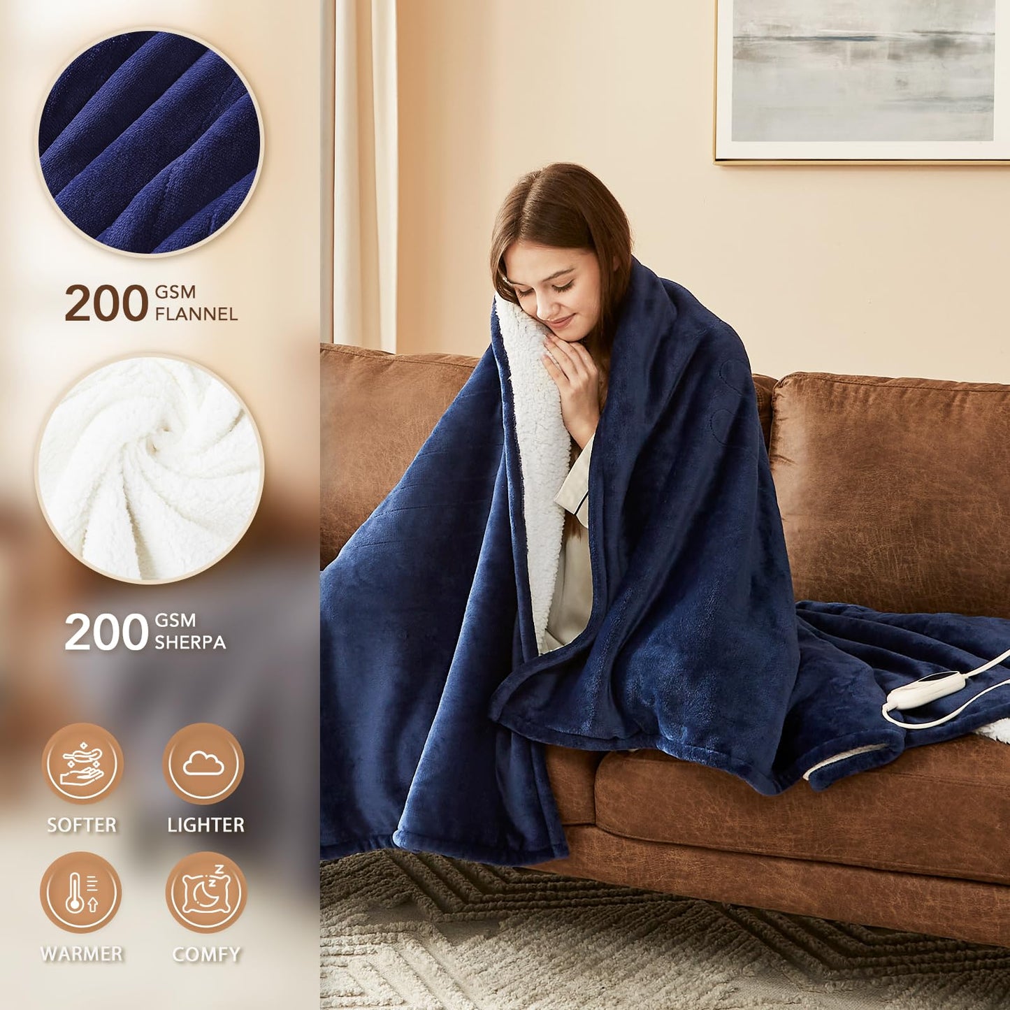 Homemate Heated Blanket Electric Throw