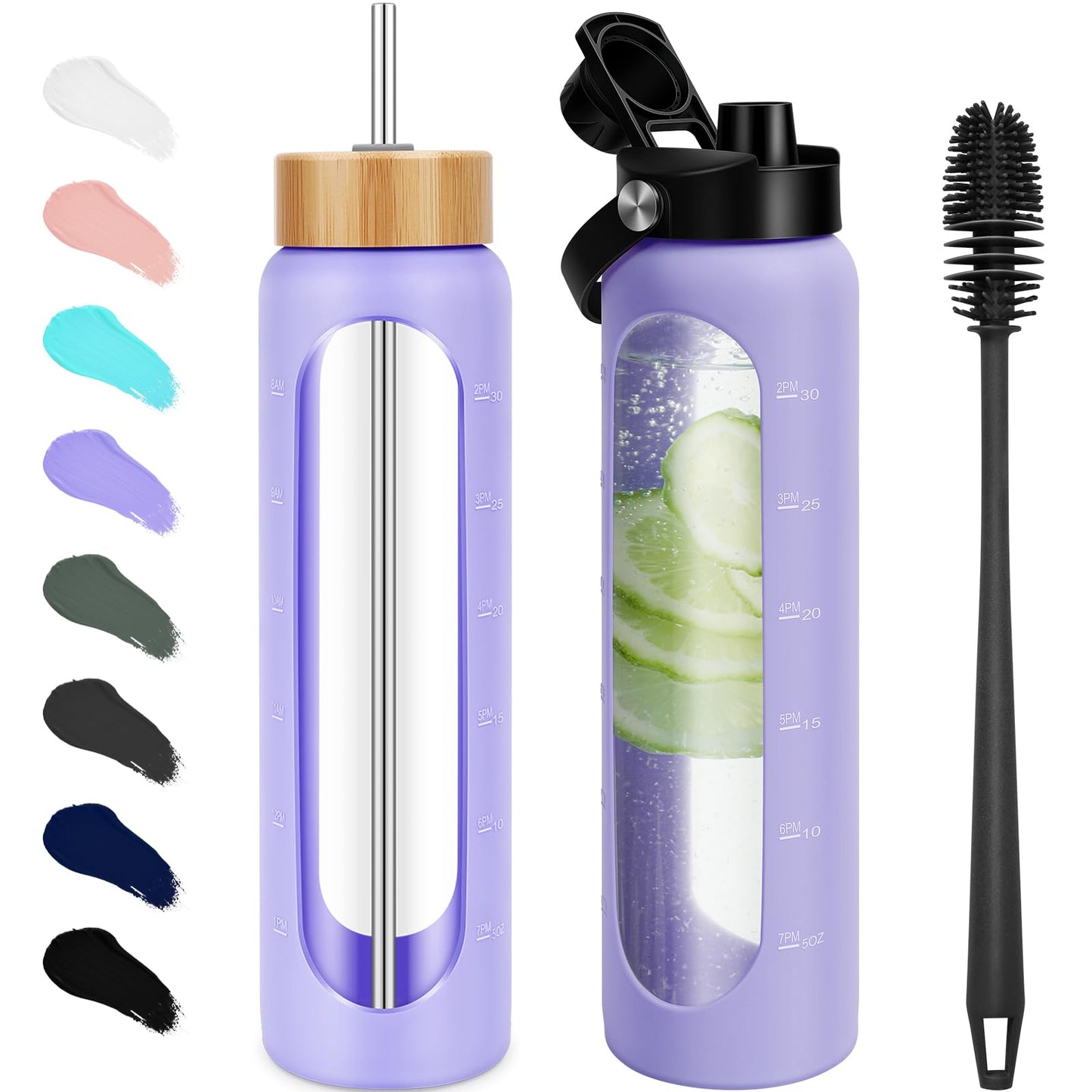 FULBEVY Glass Water Bottles 64 oz