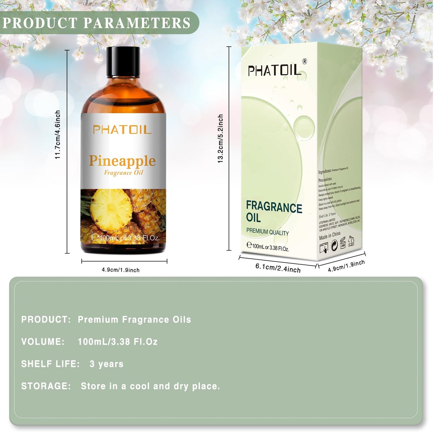 PHATOIL 3.38FL.OZ Coconut & Vanilla Fragrance Oils for Aromatherapy