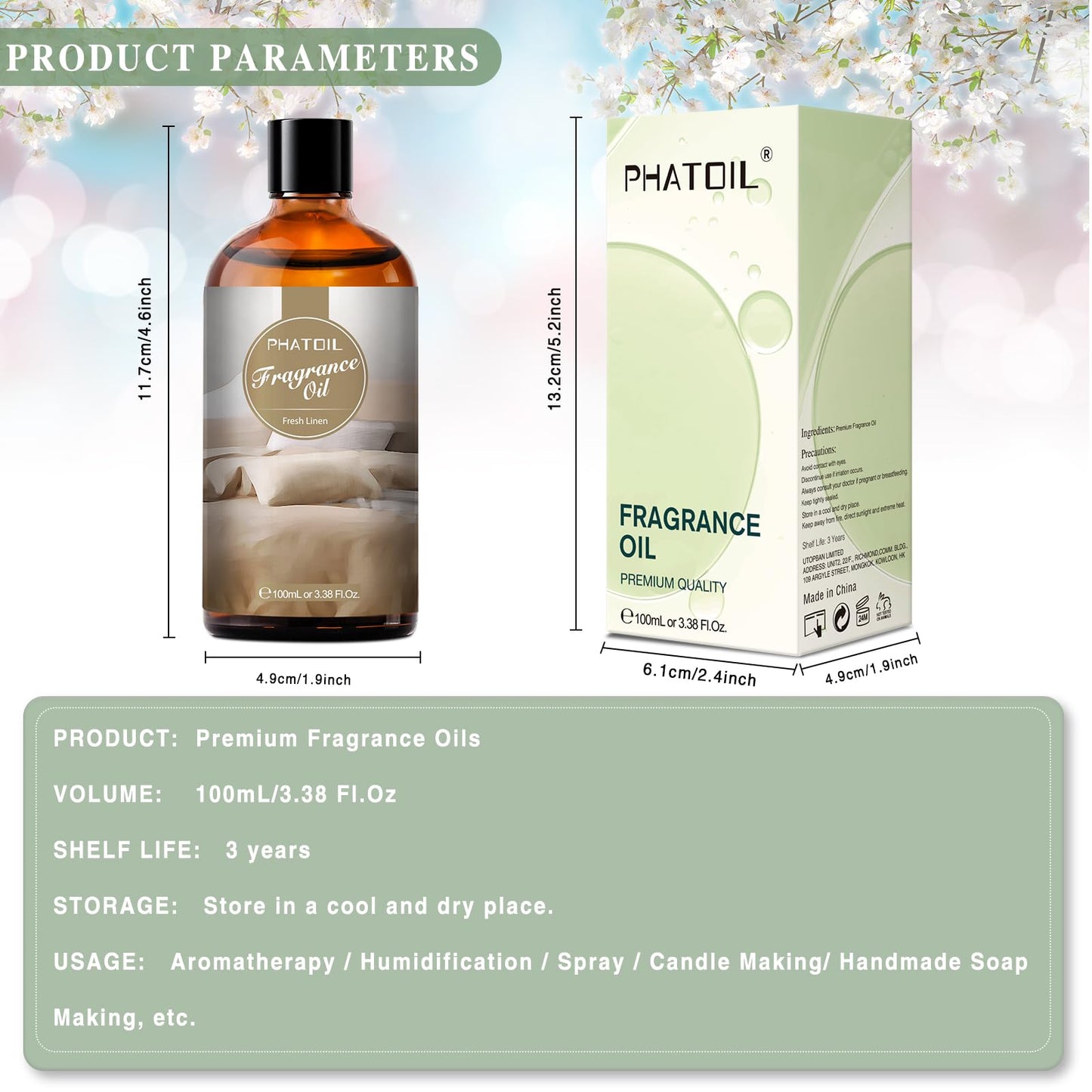 PHATOIL 3.38FL.OZ Coconut & Vanilla Fragrance Oils for Aromatherapy