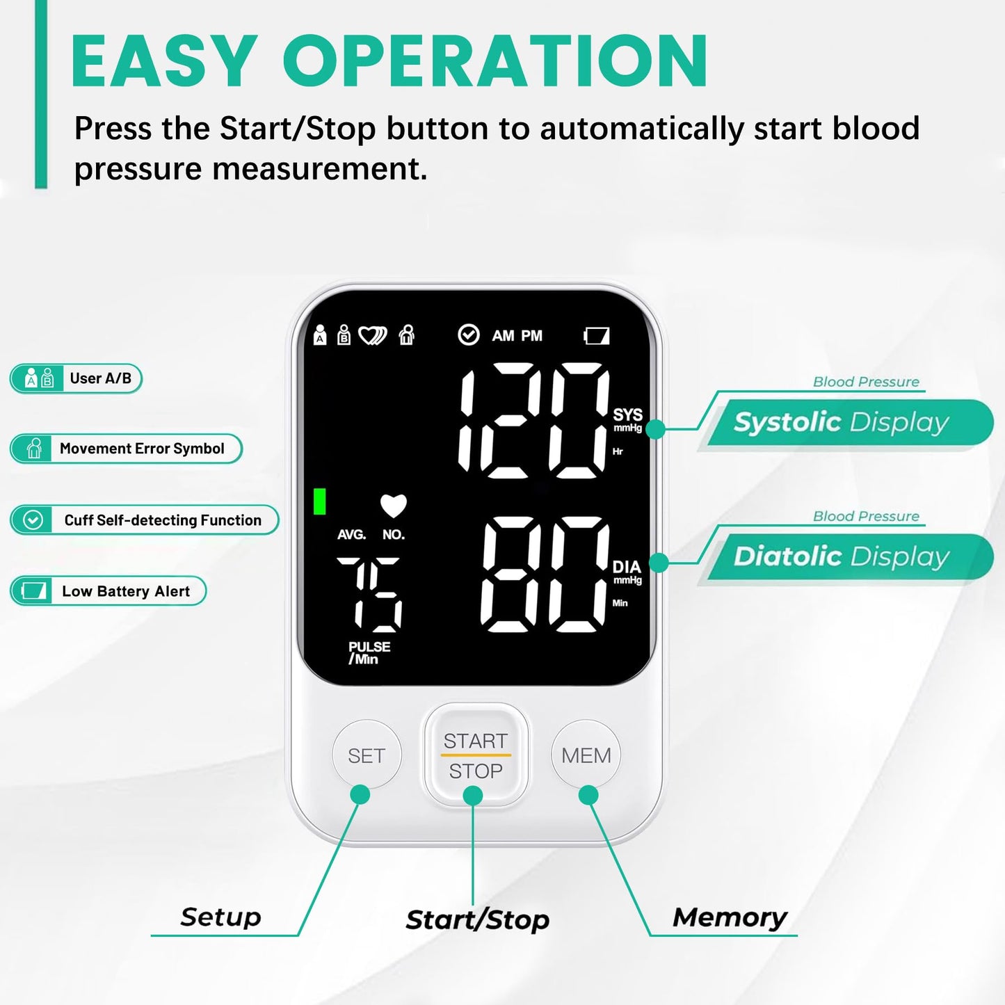 Oklar Blood Pressure Monitor Upper Arm Monitors for Home