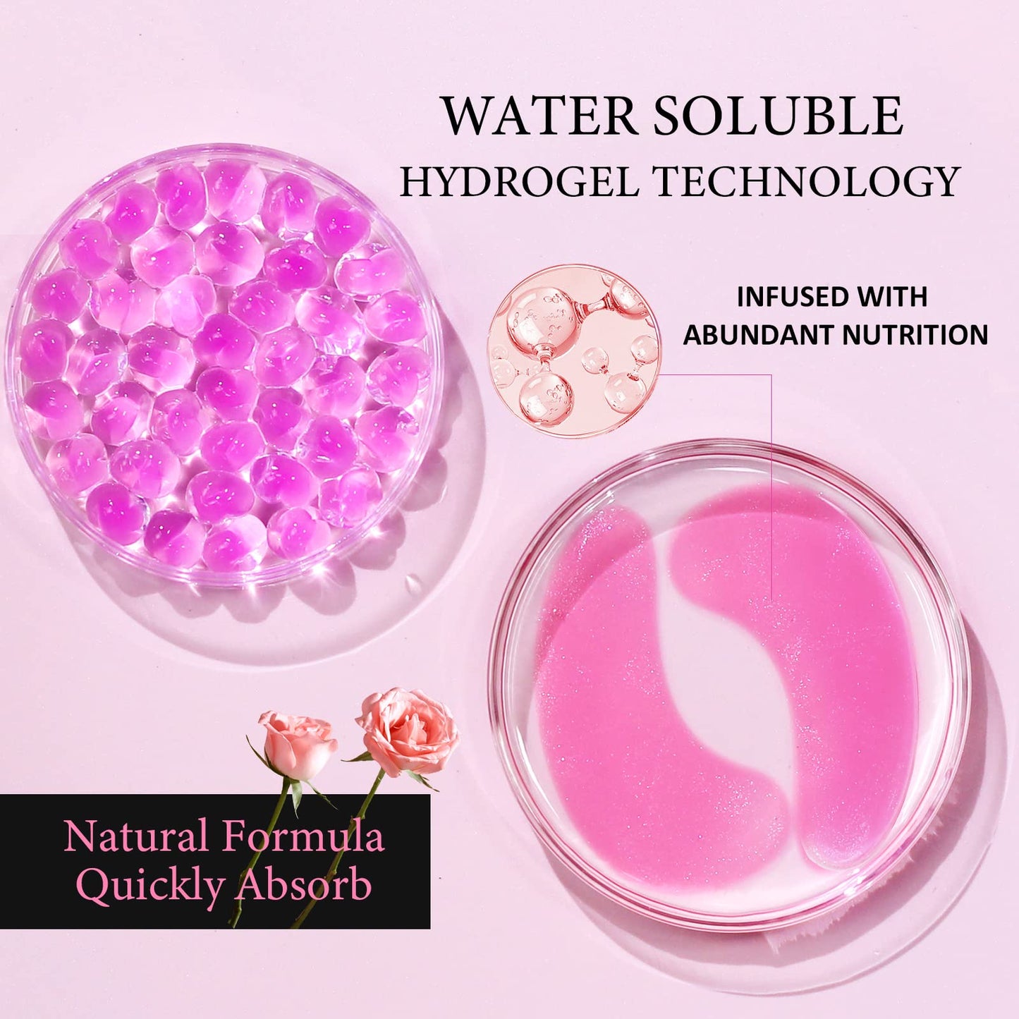 PEAUAMIE Under Eye Patches Gold and Hyaluronic Acid for puffy eyes