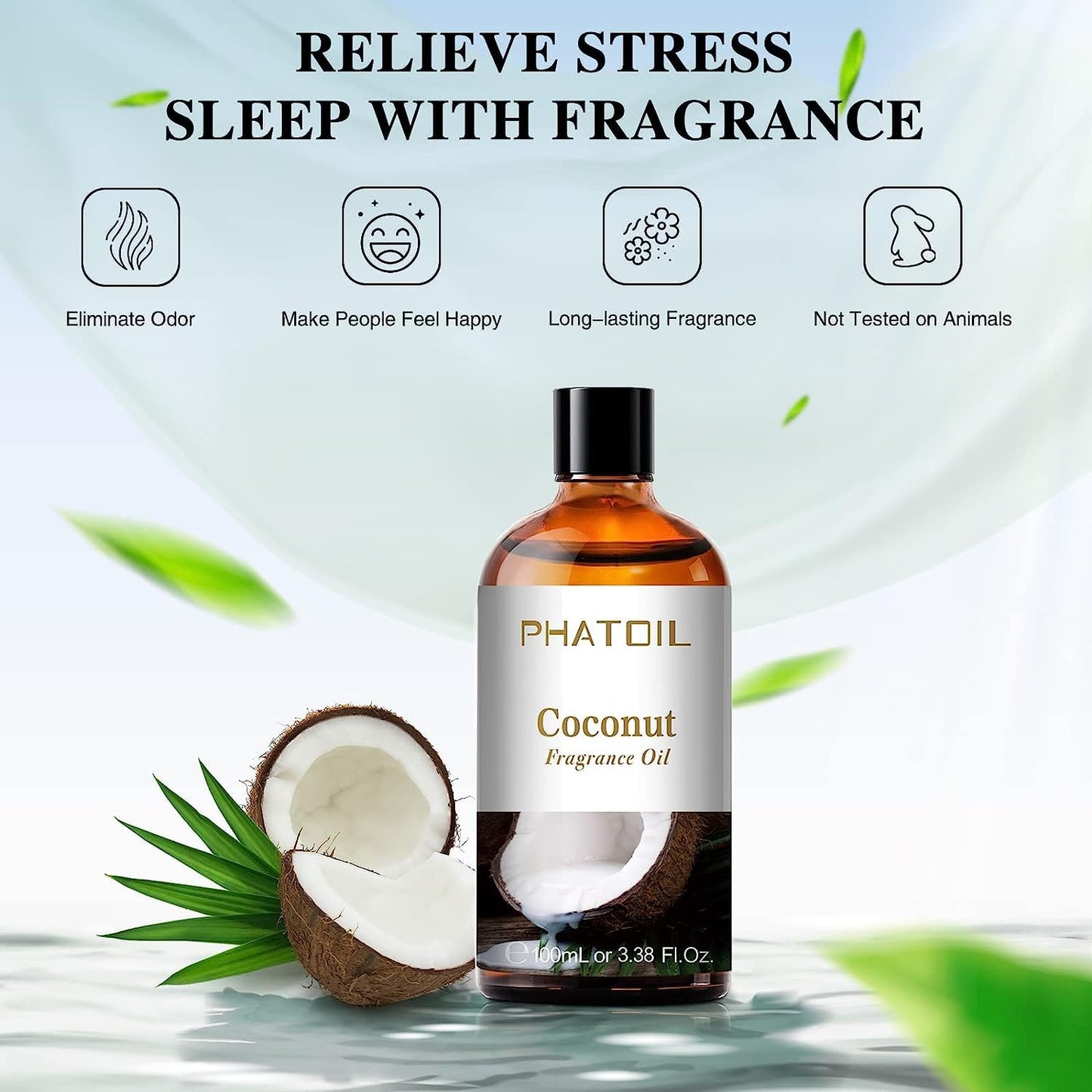 PHATOIL 3.38FL.OZ Coconut & Vanilla Fragrance Oils for Aromatherapy