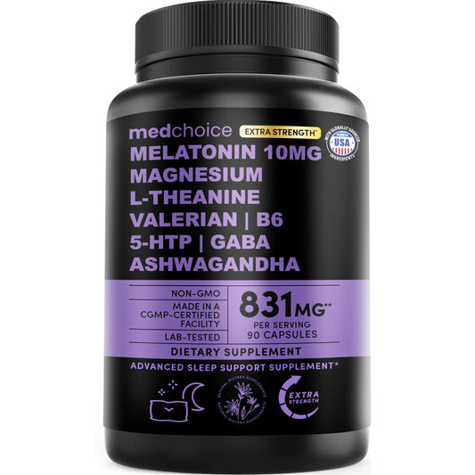12-in-1 Melatonin Sleep Capsules - Natural Sleep Aids for Adults with Melatonin 5mg