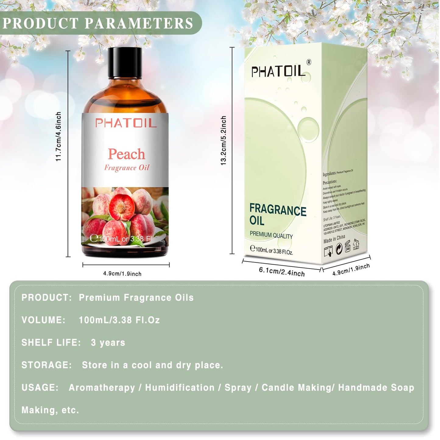 PHATOIL 3.38FL.OZ Coconut & Vanilla Fragrance Oils for Aromatherapy