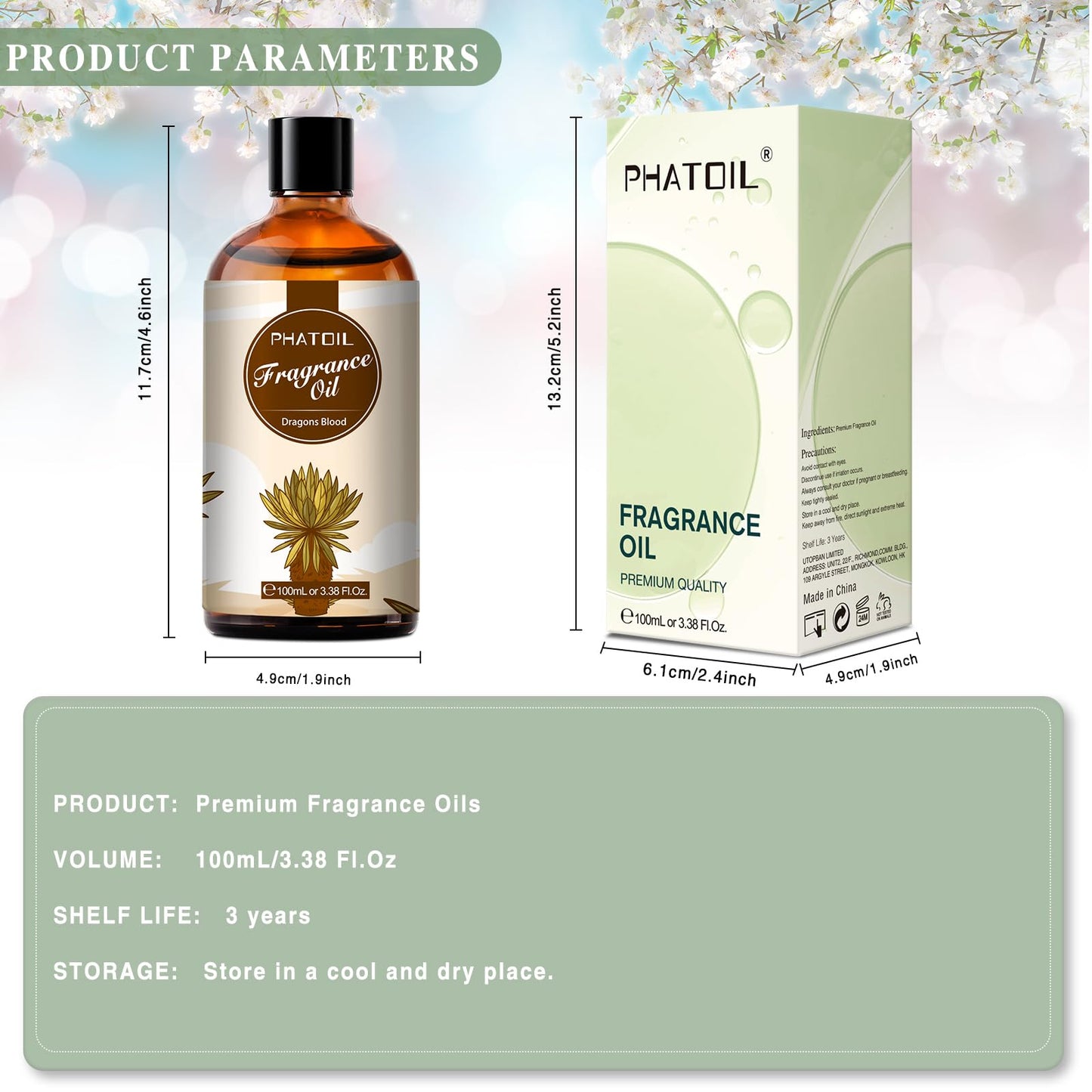 PHATOIL 3.38FL.OZ Coconut & Vanilla Fragrance Oils for Aromatherapy