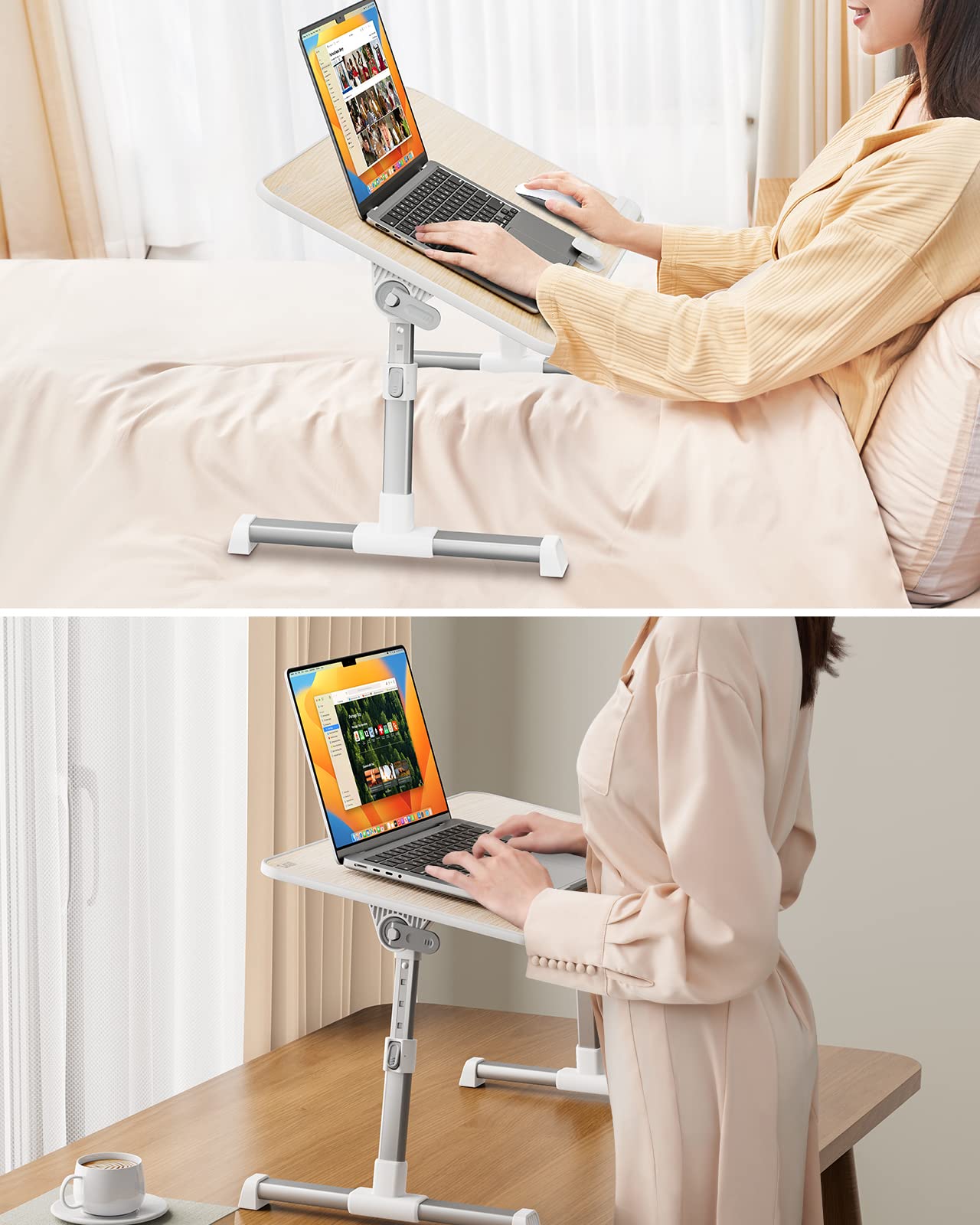 Laptop Desk Table, SAIJI Adjustable Laptop Stand