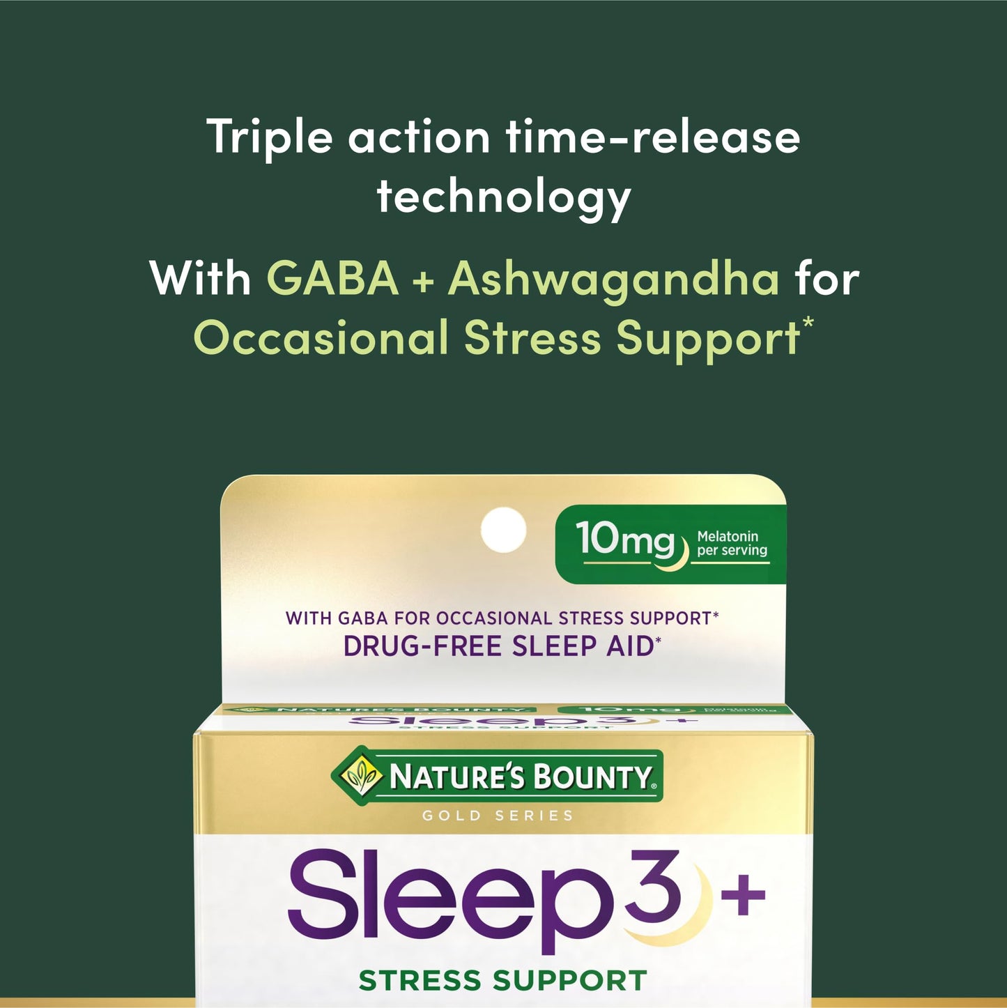 Nature's Bounty Stress Support Melatonin by Sleep3, 10mg
