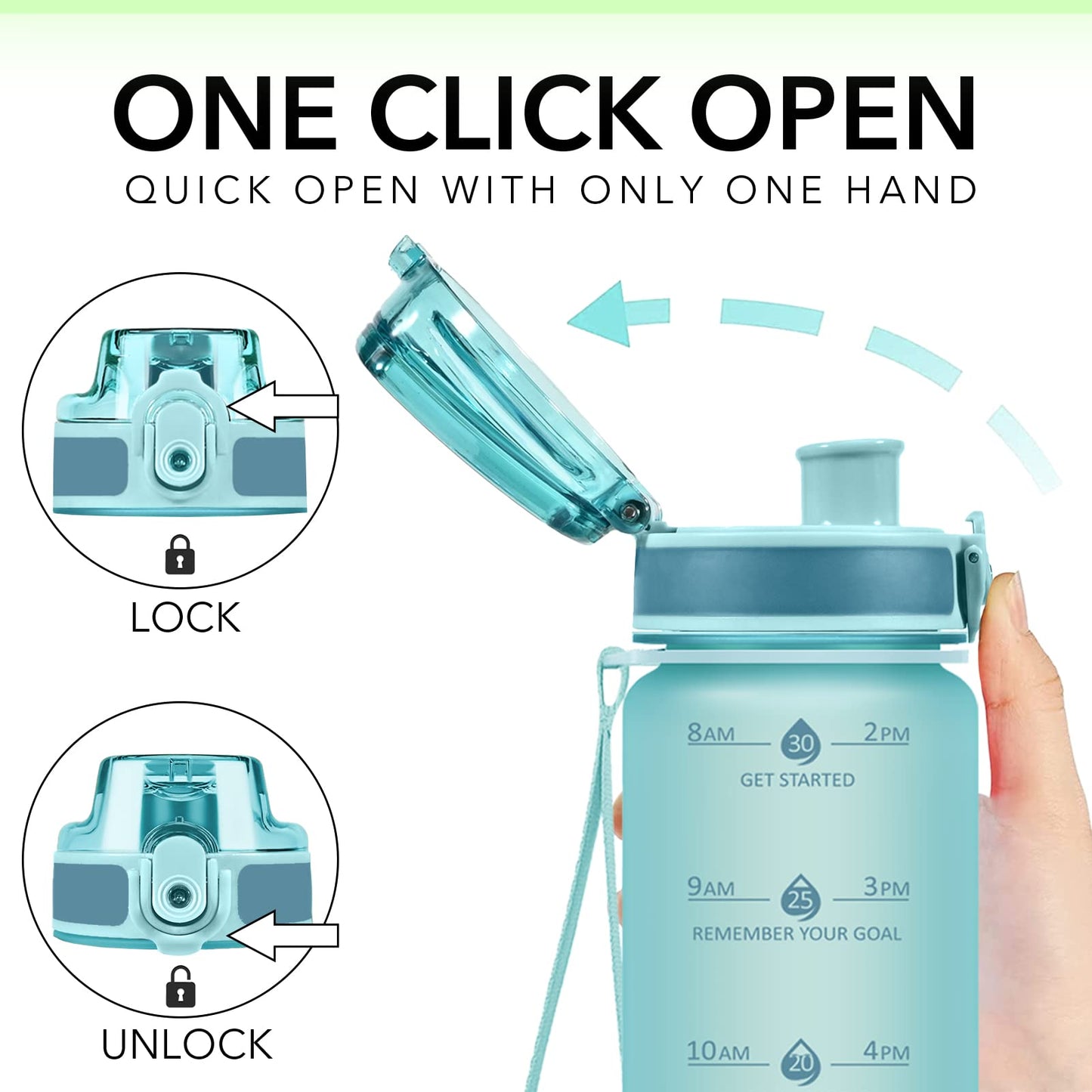 Alwager 32oz Motivational Water Bottles with Time Marker & Fruit Strainer