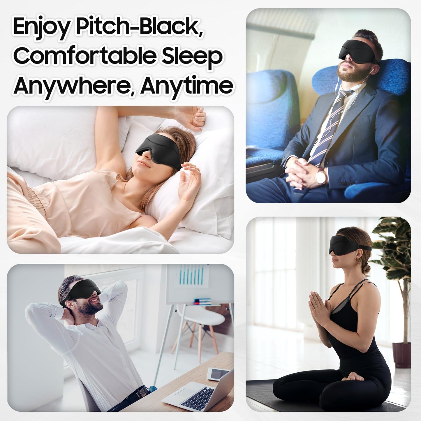 MOEASEii Sleep Mask - Total Blackout 3D Sleeping Mask