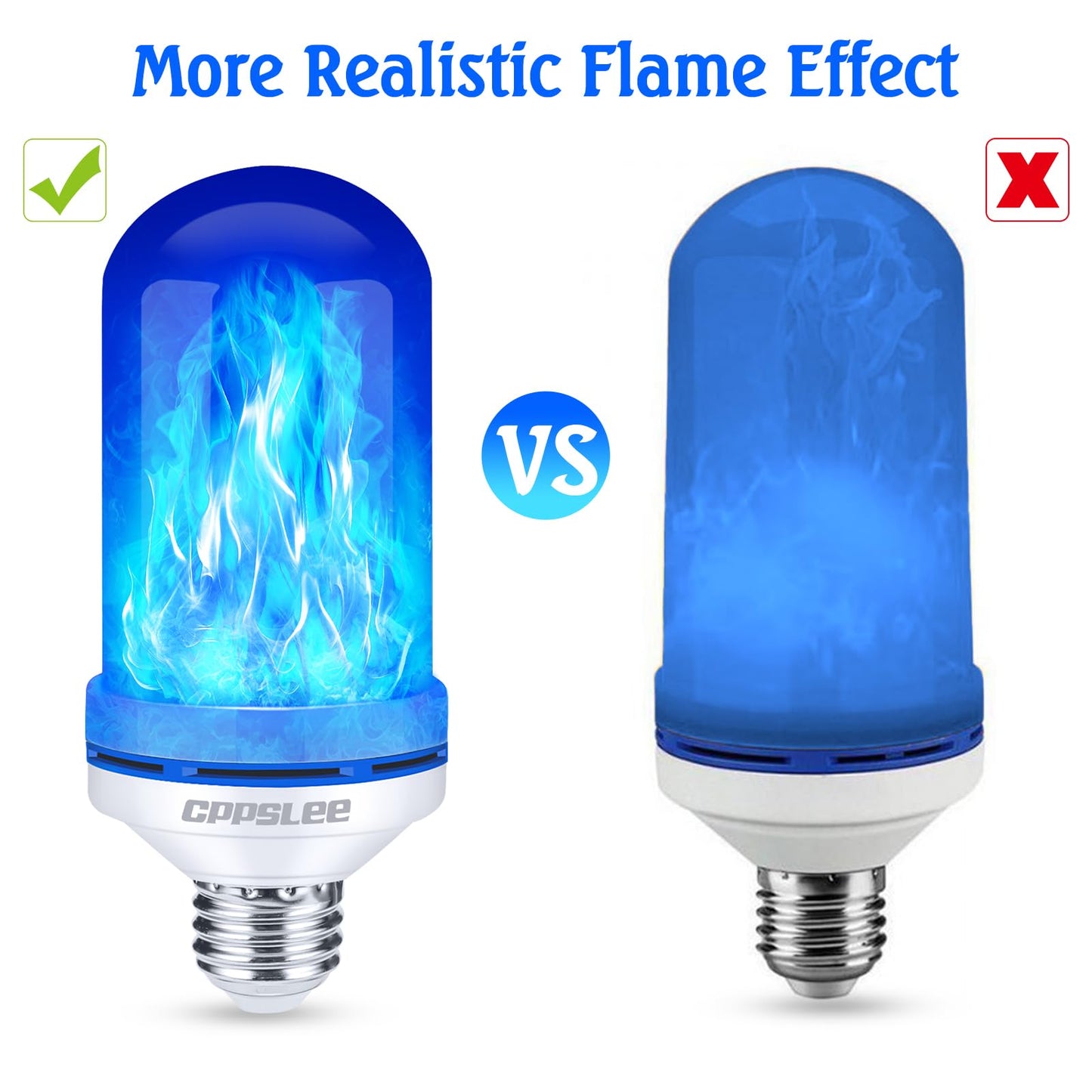 LED Flame Light Bulbs β 2 Pack, 4 Modes, E26 Base