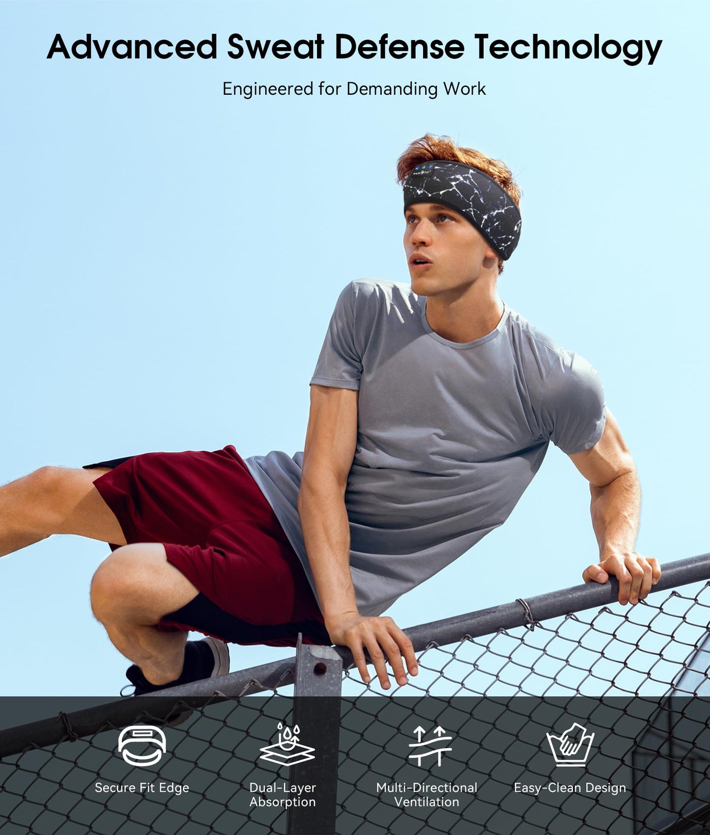 MUSICOZY Sleep Headphones Bluetooth 5.4 Headband, Wireless Earphones