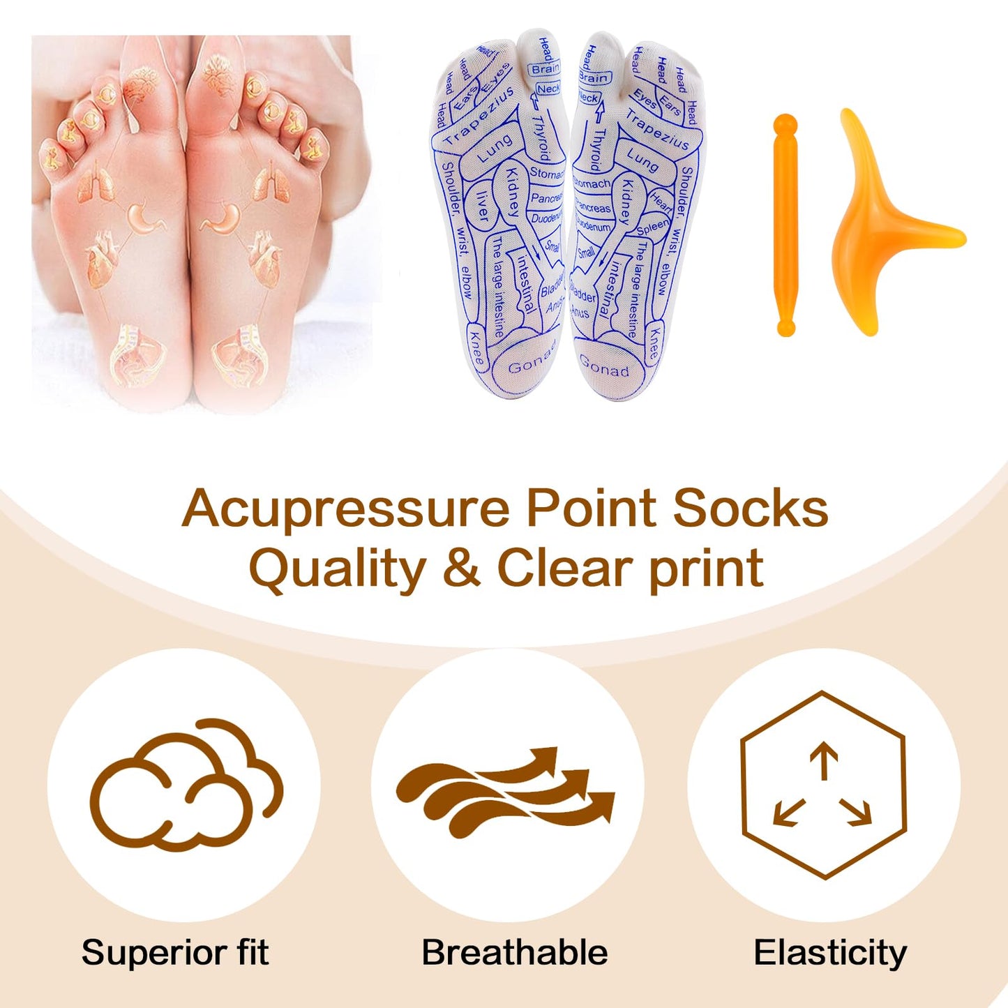 Muomdid Reflexology Socks with Trigger Point Massage Tools
