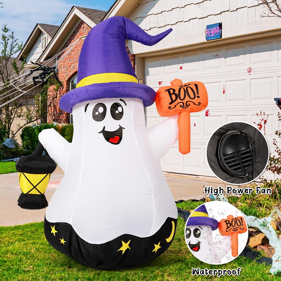 GOOSH 5 FT Halloween Inflatables Ghost Outdoor Decorations