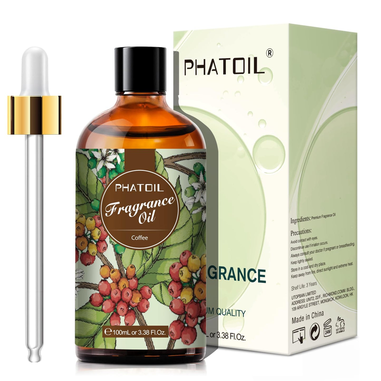 PHATOIL 3.38FL.OZ Coconut & Vanilla Fragrance Oils for Aromatherapy
