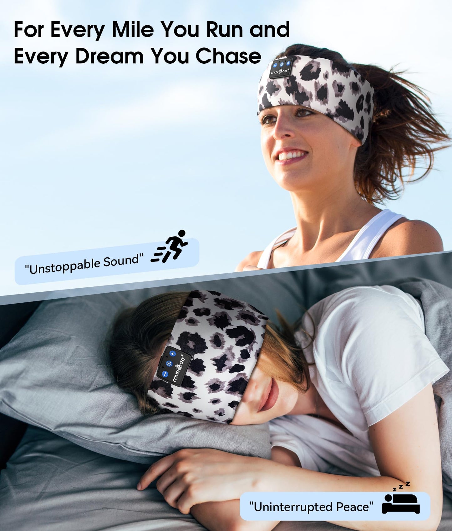 MUSICOZY Sleep Headphones Bluetooth 5.4 Headband, Wireless Earphones