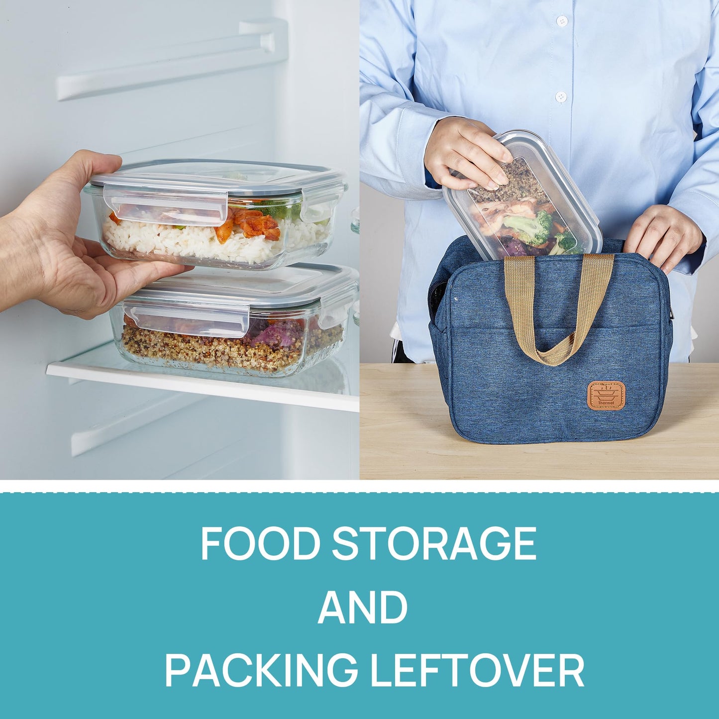 Vtopmart 5Pack 22oz Glass Storage Containers with Lids