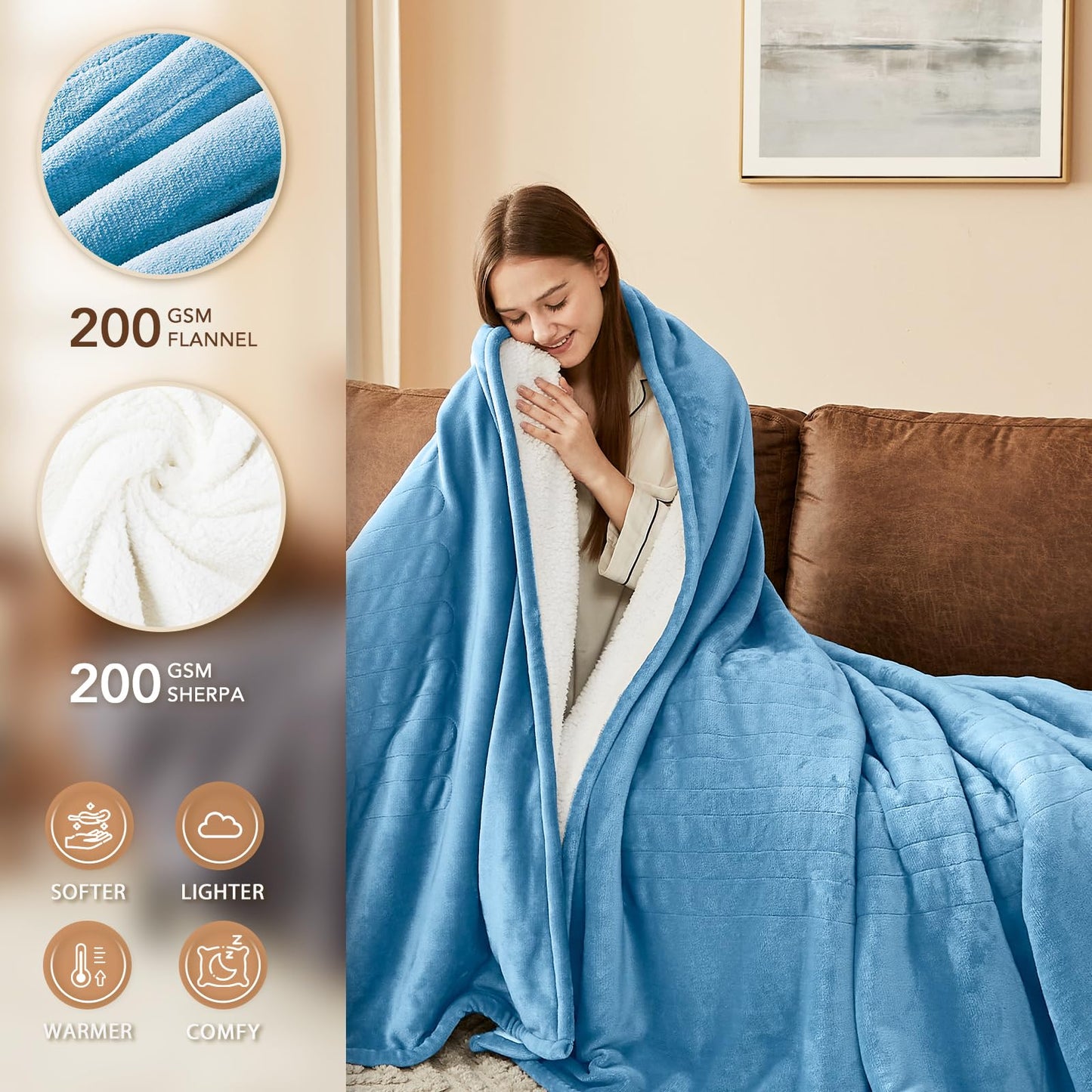 Homemate Heated Blanket Electric Throw