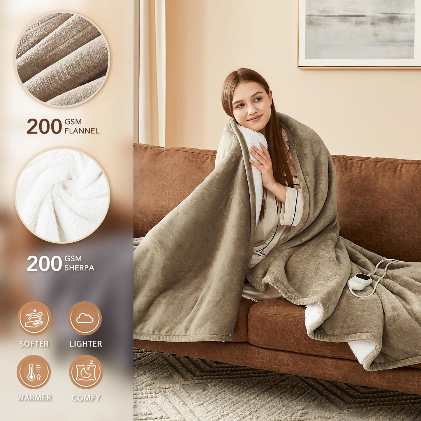 Homemate Heated Blanket Electric Throw
